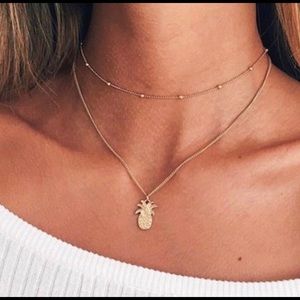 Pineapple Double Strand Dainty Necklace🍍